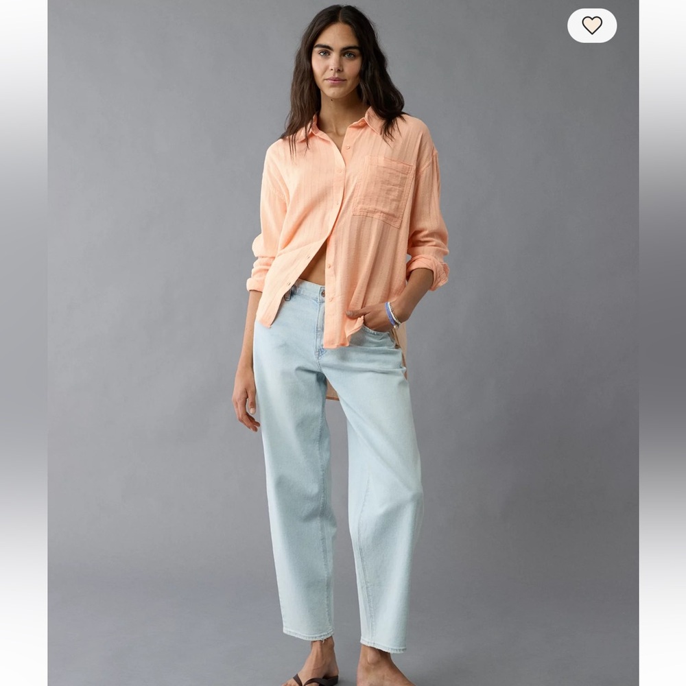 American Eagle The Perfect Button Down In Peach, … - image 2